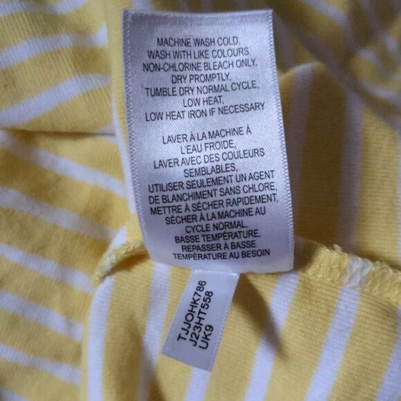 Tommy Hilfiger| Wide Neck Boat Yellow Striped Pull T-Shirt |Size: Small - Picture 7 of 7